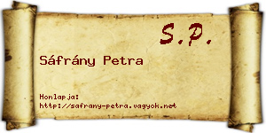 Sáfrány Petra névjegykártya