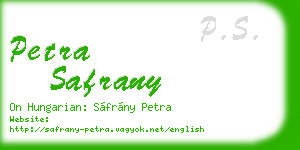 petra safrany business card