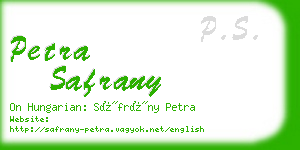 petra safrany business card